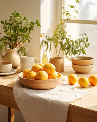 Wall Mural - Minimalist table in the kitchen, bright tones