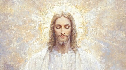 Poster - Jesus Christ Painting  Religious Art  Christian Artwork  Spiritual Portrait  Divine Image