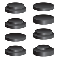 black podium set background for product presentation vector illustration