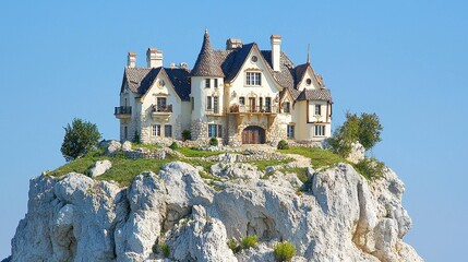 Poster - Castle on a Cliff   Stone Architecture   Dream Home   Luxury Real Estate