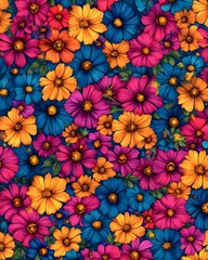 Sticker - Colorful Cosmos Flowers