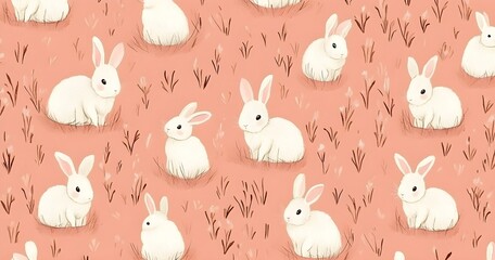 Poster - Cute Bunny Seamless Pattern