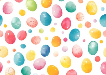 Wall Mural - Watercolor Easter Eggs Pattern