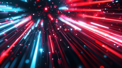 Wall Mural - a vibrant abstract background featuring dynamic red and blue light streaks, creating a sense of moti