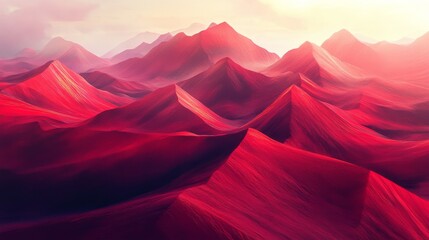 Poster - Vibrant red mountains in a desert landscape