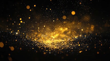 Wall Mural - Gold glitter on black