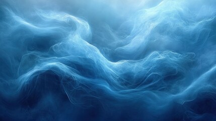 Wall Mural - Abstract Blue Smoke Waves