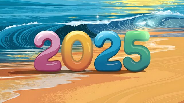 2025 numbers creative design background upcoming year concept