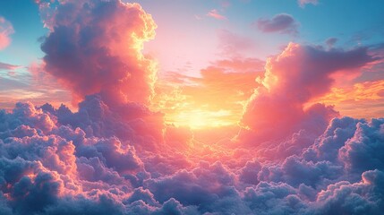 Poster - Stunning Sunset Over Clouds