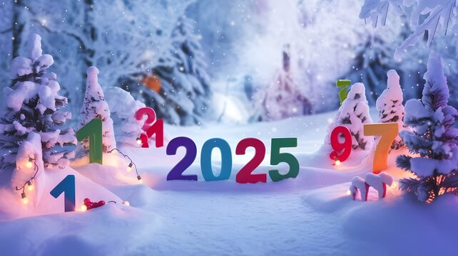 2025 numbers creative design background upcoming year concept