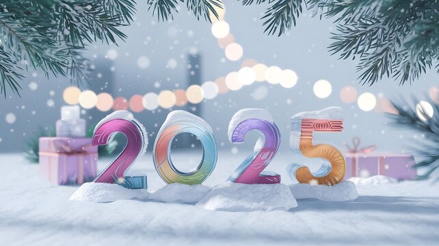 2025 numbers creative design background upcoming year concept