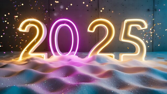 2025 numbers creative design background upcoming year concept