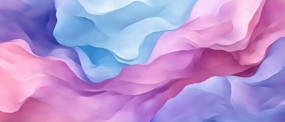 Wall Mural - A serene abstract design featuring soft waves of pink, purple, and blue, perfect for backgrounds and creative projects.