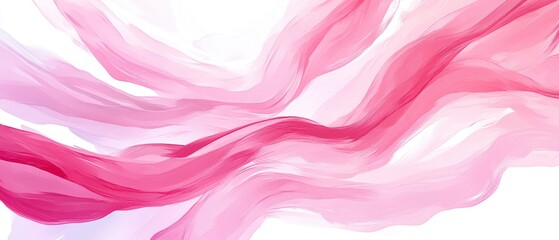 A soft, abstract painting with flowing pink and white colors, creating a sense of tranquility and elegance for modern decor.