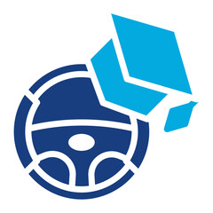 Wall Mural - Driving School Badge icon vector image. Can be used for Driving School.