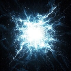 Wall Mural - abstract blue light explosion