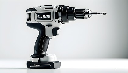 Precision and Innovation: Cordless Drill Screwdriver with Enhanced Details on White Background