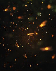 Poster - Fireflies glowing in dark