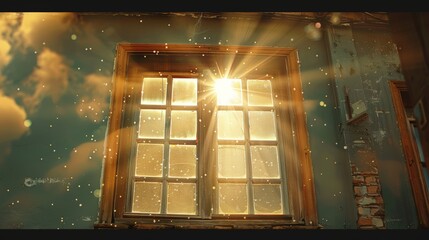 Wall Mural - sunbeams through a window