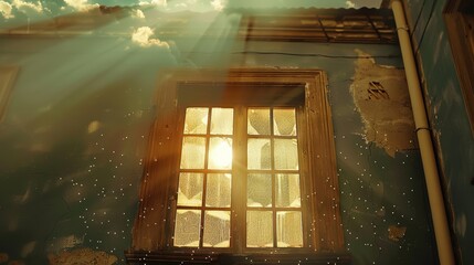 Wall Mural - sunlight streams through window