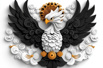 Intricate black and white phoenix with detailed feathers, line art, empty coloring book page, high-quality, mythical, rebirth::1 intricate details, fiery presence, symbol of renewal, mythical