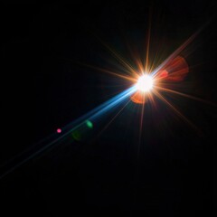 Canvas Print - Bright lens flare on black