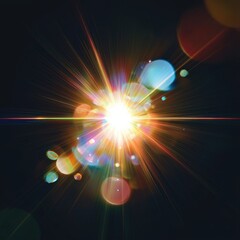 Wall Mural - bright light explodes in dark