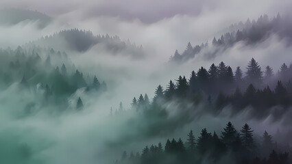 Abstract background of fog swirling in the air, blending with soft pastel colors like lavender, mint green, and sky blue
