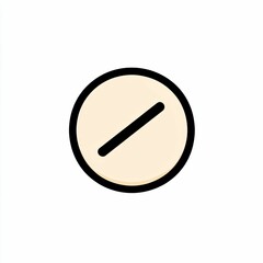 Poster - A simple, circular icon showcasing a horizontal line, suitable for use in various graphic design projects and digital applications for a clean look