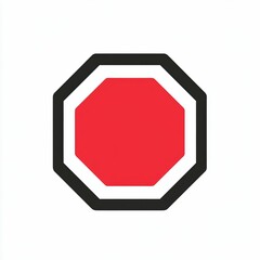 A vibrant red stop sign is prominently displayed, featuring an octagonal shape with a clean white border, symbolizing traffic control and safety