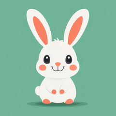 Sticker - Adorable illustration of rabbits, featuring charming bunny icons in a modern flat style with delightful textures. Perfect for your project