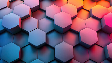 Wall Mural - colorful diamond background. colorful hexagons background in full frame