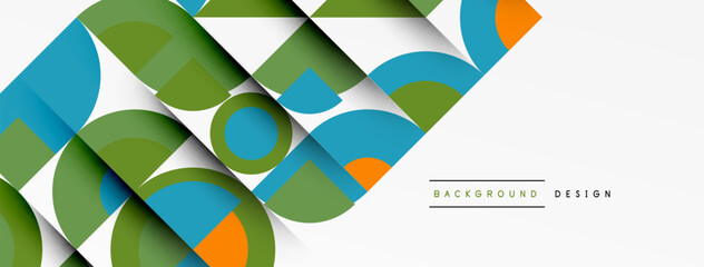 Poster - Geometric design abstract background - circles squares