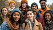 © Christopher - Diverse People in Fall Clothing Group Portrait Shot, Stock Photo Style, , Fall Clothing, Diversity