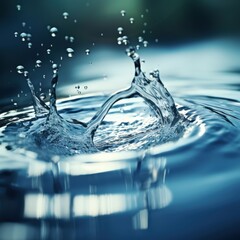 Wall Mural - Water drop splash macro