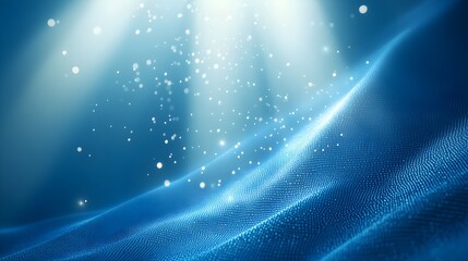 Poster - Abstract Blue Background with Glowing Particles