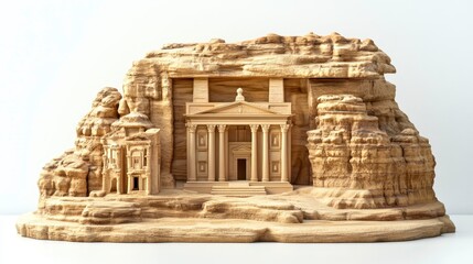 Wall Mural - Petra (Jordan) clipart, element, 3D illustration, realistic, isolated on white background