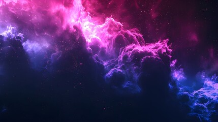 Abstract Purple and Blue Nebula in Space