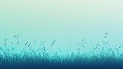 Aufkleber - A gradient background with a fluid transition from azure blue to grassy green, evoking a sense of nature and calm.