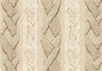 Wall Mural - Cream Cable Knit Texture Seamless Background