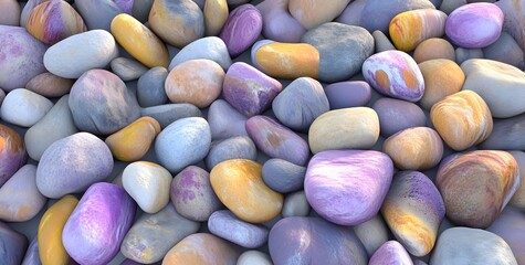 Wall Mural - Colorful Smooth Stones Background