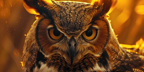 Wall Mural - A skilled great horned owl Bubo virginianus