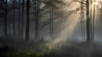 Dense Fog with Light Rays