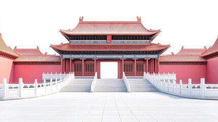 Wall Mural - Forbidden City (China) clipart, element, 3D illustration, realistic, isolated on white background