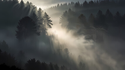 Dense Fog with Light Rays