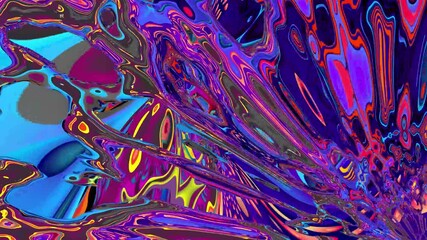 Canvas Print - Colorful abstract psychedelic and fluid background for music video