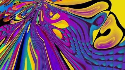 Canvas Print - Colorful abstract psychedelic and fluid background for music video