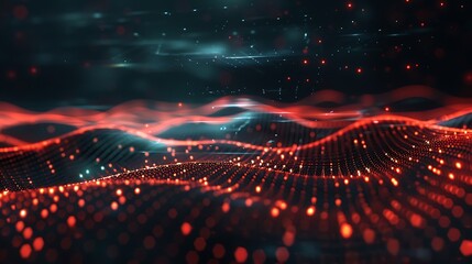 Poster - Digital World with Glowing Lines Business Theme, Background, Plain Background, World, Glowing
