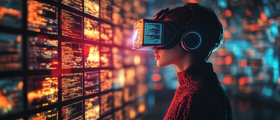 Poster - Modern internet communication concept with immersive ARVR experiences, advanced connectivity infrastructure, and dynamic data visualizations
