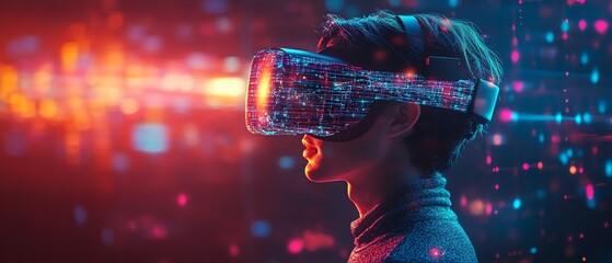 Poster - Modern internet communication concept with immersive ARVR experiences, advanced connectivity infrastructure, and dynamic data visualizations